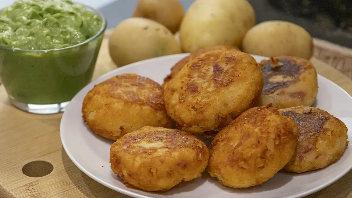 Tortitas de Papa con Queso y Jamón